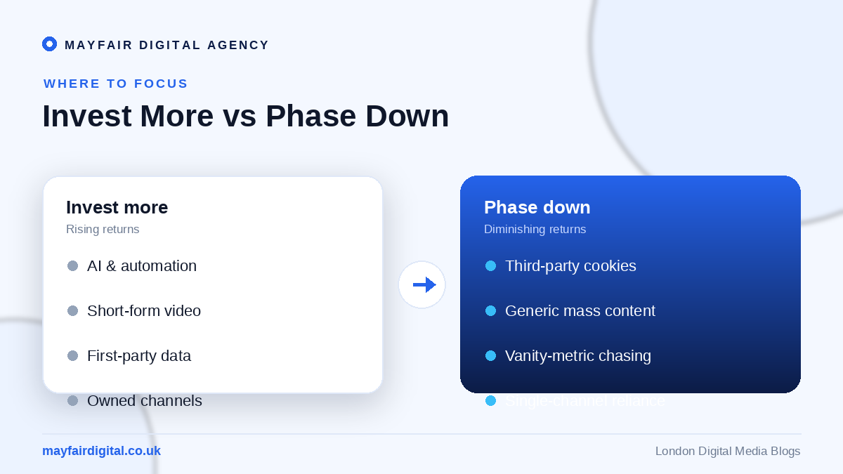 The Top Digital Marketing Trends to Watch Out For 2026 Digital marketing: where to invest more versus phase down in 2026