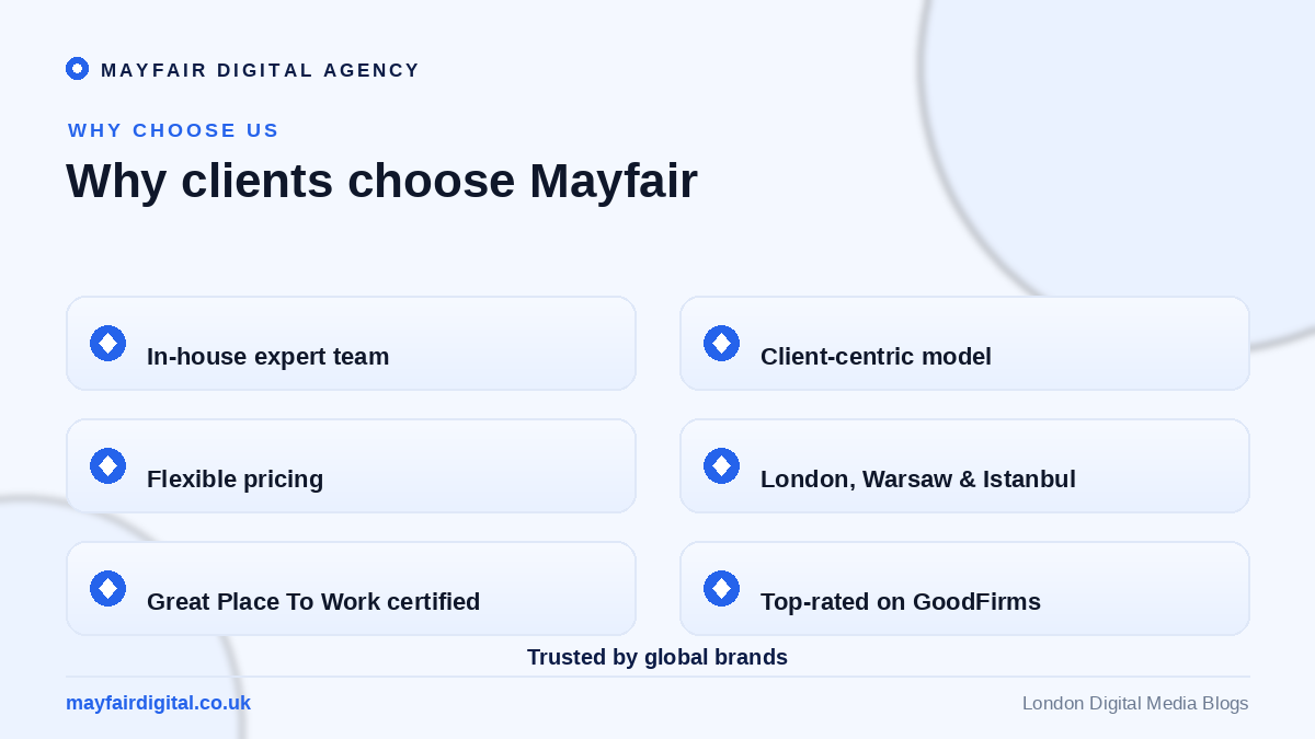 Mayfair Is Dedicated To Providing Efficient Digital Marketing Services: Alaattin Cagil Why clients choose Mayfair: in-house team, client-centric model, flexible pricing, global reach